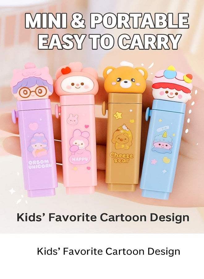 NVF مقلمة NVF برسومات كرتونية لطيفة مع مكان لتخزين الممحاة | علبة أدوات مكتبية إبداعية للأطفال والطلاب وكهدية | تصميمات حيوانات: دب، وحيد القرن، بطة، أرنب - Image 3